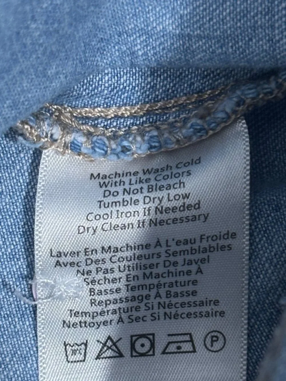 Veronica Beard Tivi Denim Flared Sleeve Shirt Iceberg Light Wash Large
